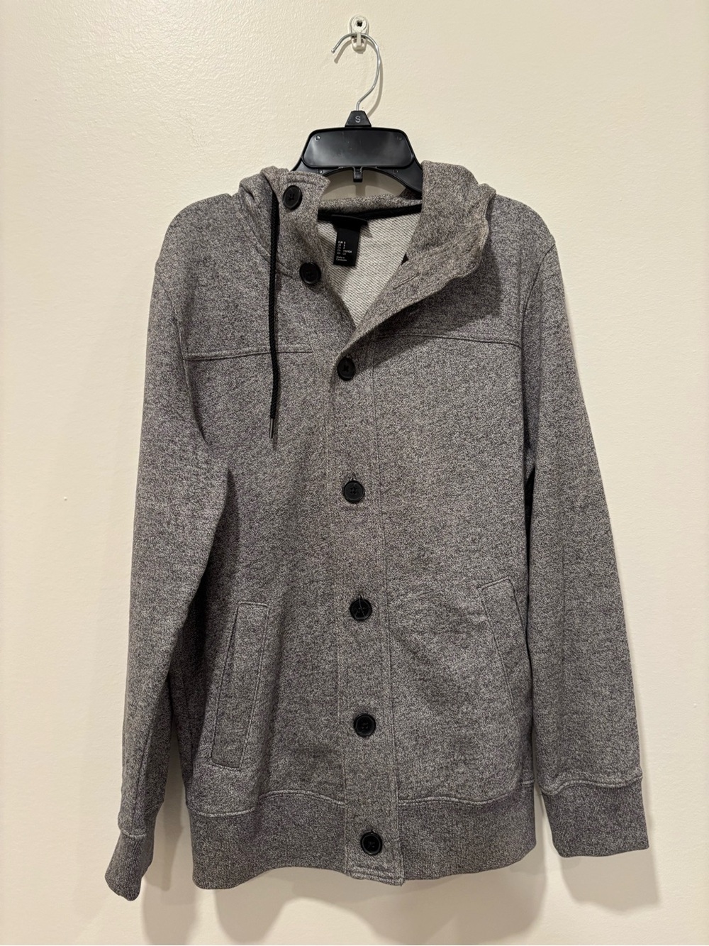 H&M Heather Gray Hooded Knit Jacket